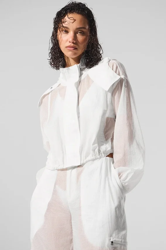 Veste courte Game Time à fermeture éclair intégrale - Blanche