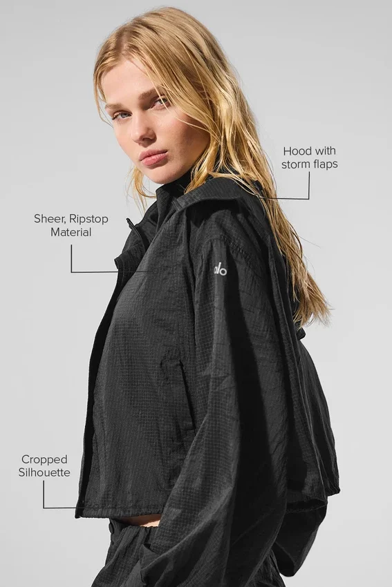 Veste courte Game Time à fermeture éclair intégrale - Noir
