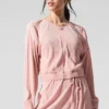 Veste courte à micro-plis - Quartz rose