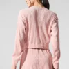 Veste courte à micro-plis - Quartz rose