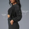 Veste courte à micro-plissé - Noir