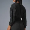 Veste courte à micro-plissé - Noir