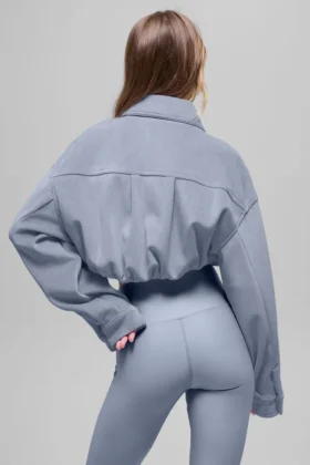 Veste courte « Mountain Side » en velours côtelé – Winter Frost