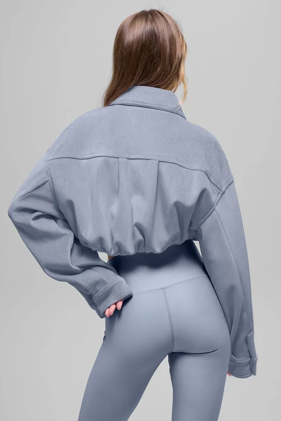 Veste courte « Mountain Side » en velours côtelé – Winter Frost