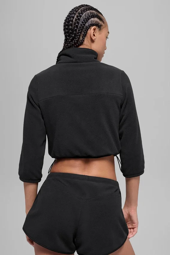 Veste courte « Retreat » en polaire polaire - Noir