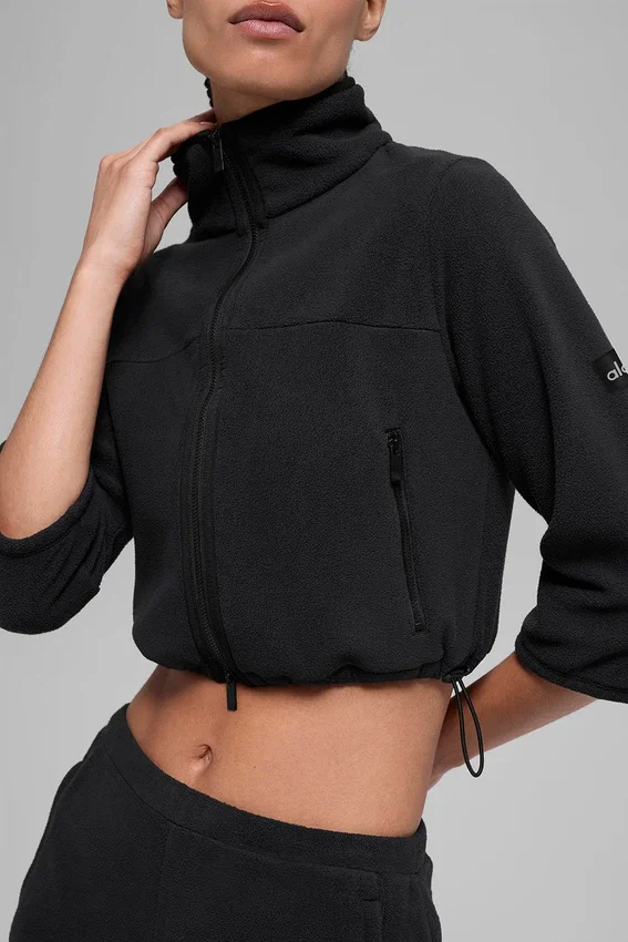 Veste courte « Retreat » en polaire polaire - Noir