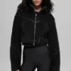 Veste courte Sherpa à empiècements latéraux - Noir