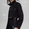 Veste courte Sherpa à empiècements latéraux - Noir