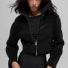 Veste courte Sherpa à empiècements latéraux - Noir