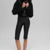 Veste courte Sherpa à empiècements latéraux - Noir