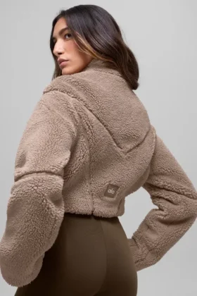 Veste courte Sherpa Slope Side – Chai Latte