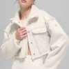 Veste courte « Snowfall » en simili-mouton - Ivoire