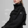 Veste courte « Snowfall » en simili-mouton – Noir