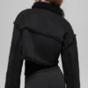 Veste courte « Snowfall » en simili-mouton – Noir