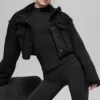 Veste courte « Snowfall » en simili-mouton – Noir