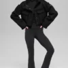 Veste courte « Snowfall » en simili-mouton – Noir