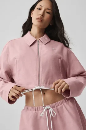 Veste courte zippée « Fan Favorite » – Rose vintage