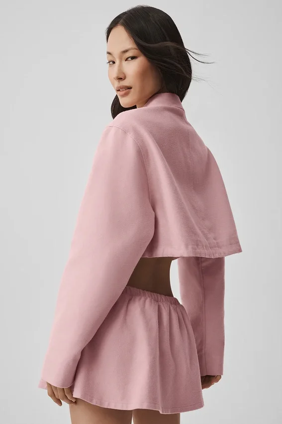 Veste courte zippée « Fan Favorite » – Rose vintage