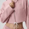 Veste courte zippée « Fan Favorite » – Rose vintage