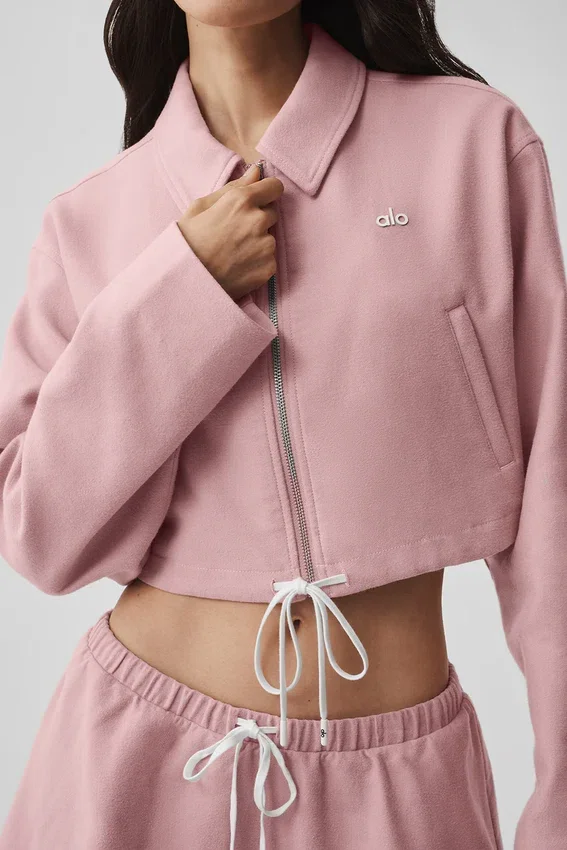 Veste courte zippée « Fan Favorite » – Rose vintage