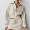 Veste courte zippée intégrale en maille Scholar - Gris chiné