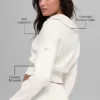 Veste courte zippée intégrale en tricot Scholar - Ivoire