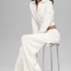 Veste courte zippée intégrale en tricot Scholar - Ivoire