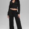 Veste courte zippée intégrale en tricot Scholar - Noir