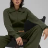 Veste courte zippée intégrale en tricot Scholar - Vert olive