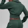 Veste courte zippée intégrale en tricot Scholar - Vert trèfle