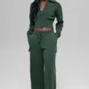 Veste courte zippée intégrale en tricot Scholar - Vert trèfle