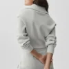 Veste courte zippée Scholar en maille - Blanc chiné