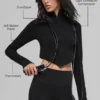 Veste côtelée bicolore sans coutures - Noir