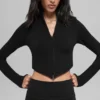 Veste côtelée bicolore sans coutures - Noir