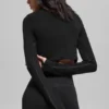 Veste côtelée bicolore sans coutures - Noir