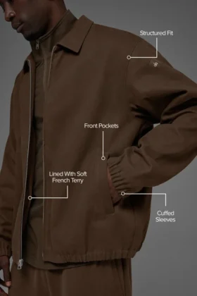 Veste de coach en toile de coton – Espresso