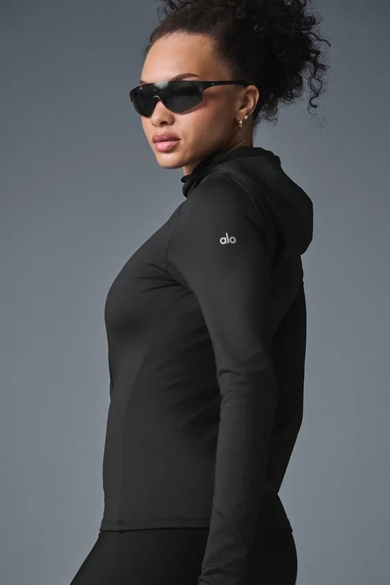 Veste de course à capuche Airlift Winter Warm — Noir