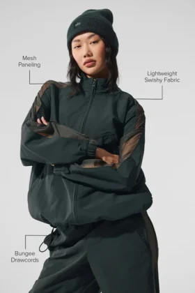 Veste de sport Origin à fermeture éclair intégrale – Vert anthracite