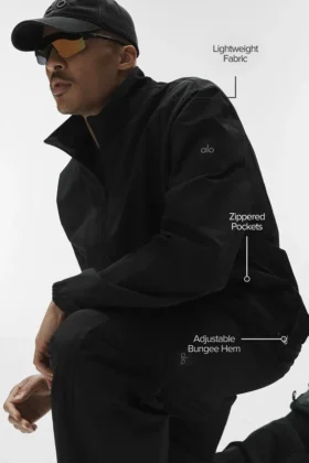 Veste de sport Takeaway à fermeture éclair intégrale – Noir