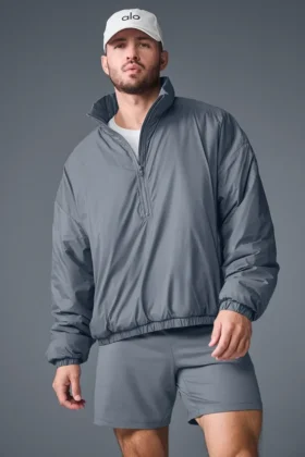 Veste à enfiler Latitude légère à demi-zip – Gris acier