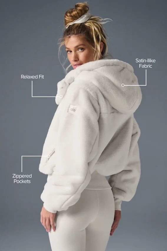 Veste Foxy en fausse fourrure - Ivoire