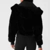 Veste Foxy en fausse fourrure – Noir