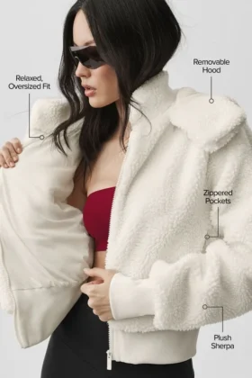 Veste Foxy Sherpa – Ivoire