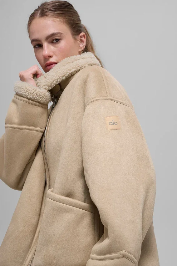 Veste Grand en fausse peau de mouton - Woodland Tan