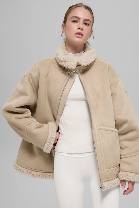 Veste Grand en fausse peau de mouton - Woodland Tan