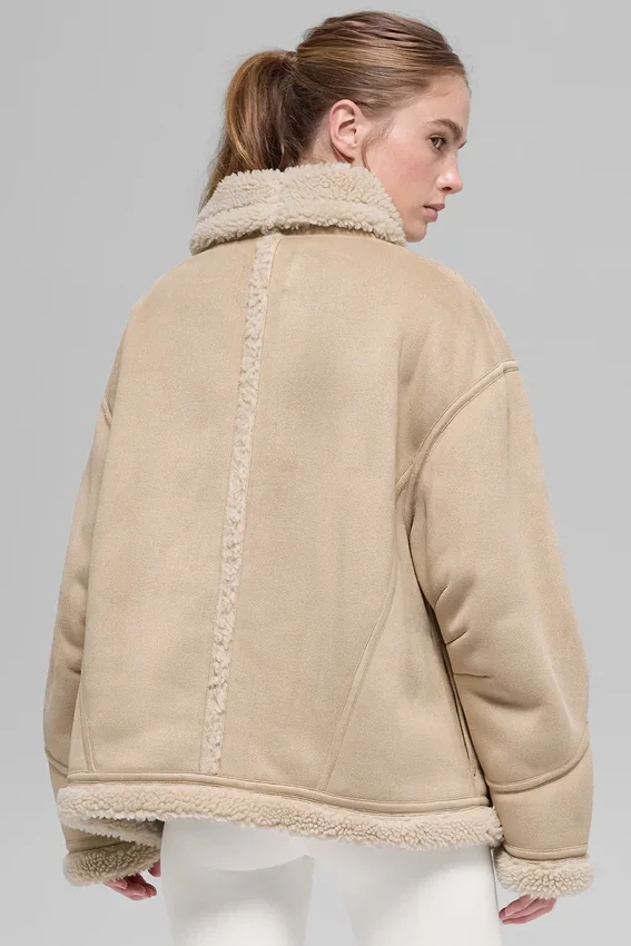 Veste Grand en fausse peau de mouton - Woodland Tan