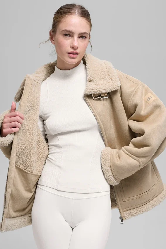 Veste Grand en fausse peau de mouton - Woodland Tan