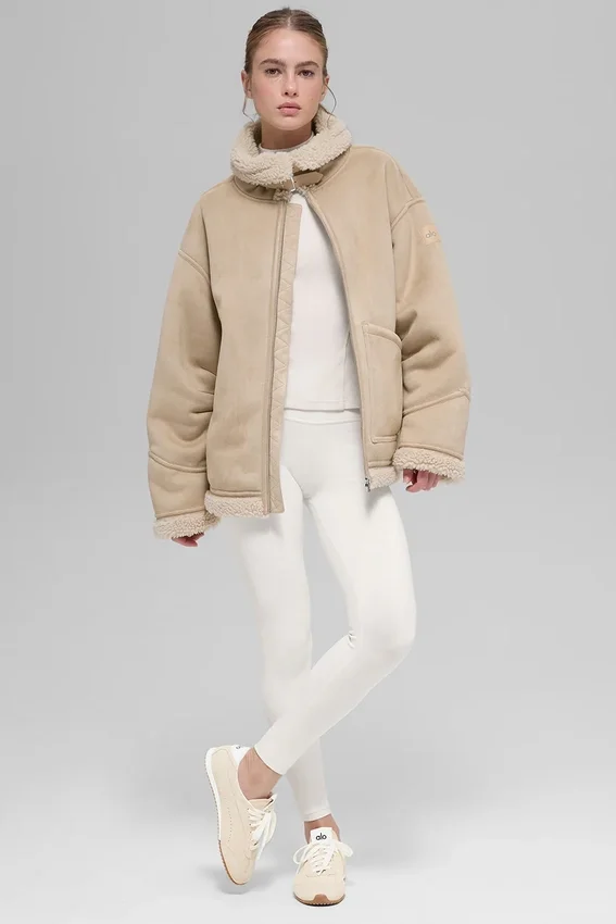 Veste Grand en fausse peau de mouton - Woodland Tan