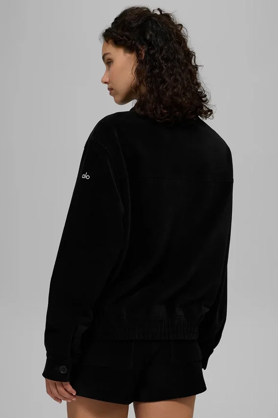 Veste « On Duty » en micro-velours côtelé – Noir