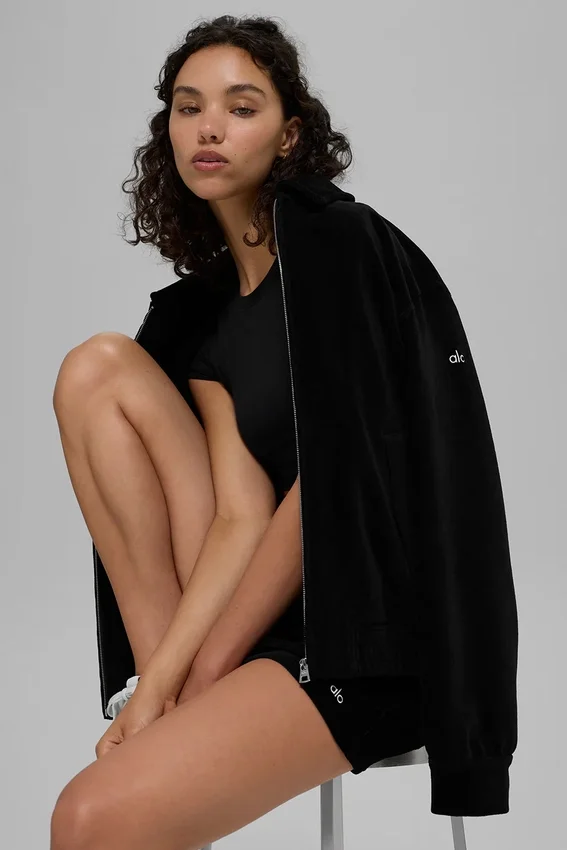 Veste « On Duty » en micro-velours côtelé – Noir
